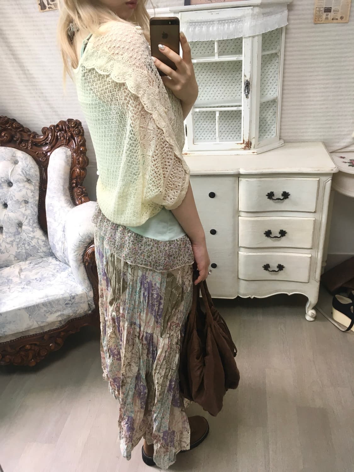 Axes Femme 아이보리 케이프 가디건 상품이미지3