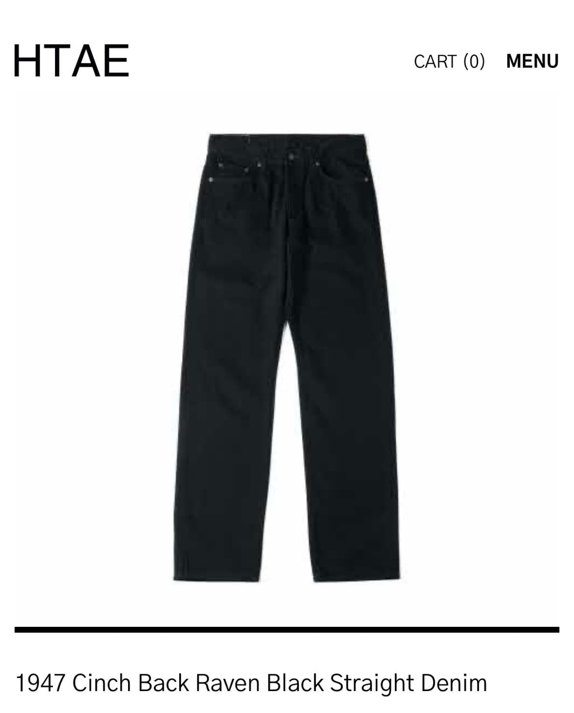 Hyae)1947 Cinch Back Raven Black Straigh 상품이미지1