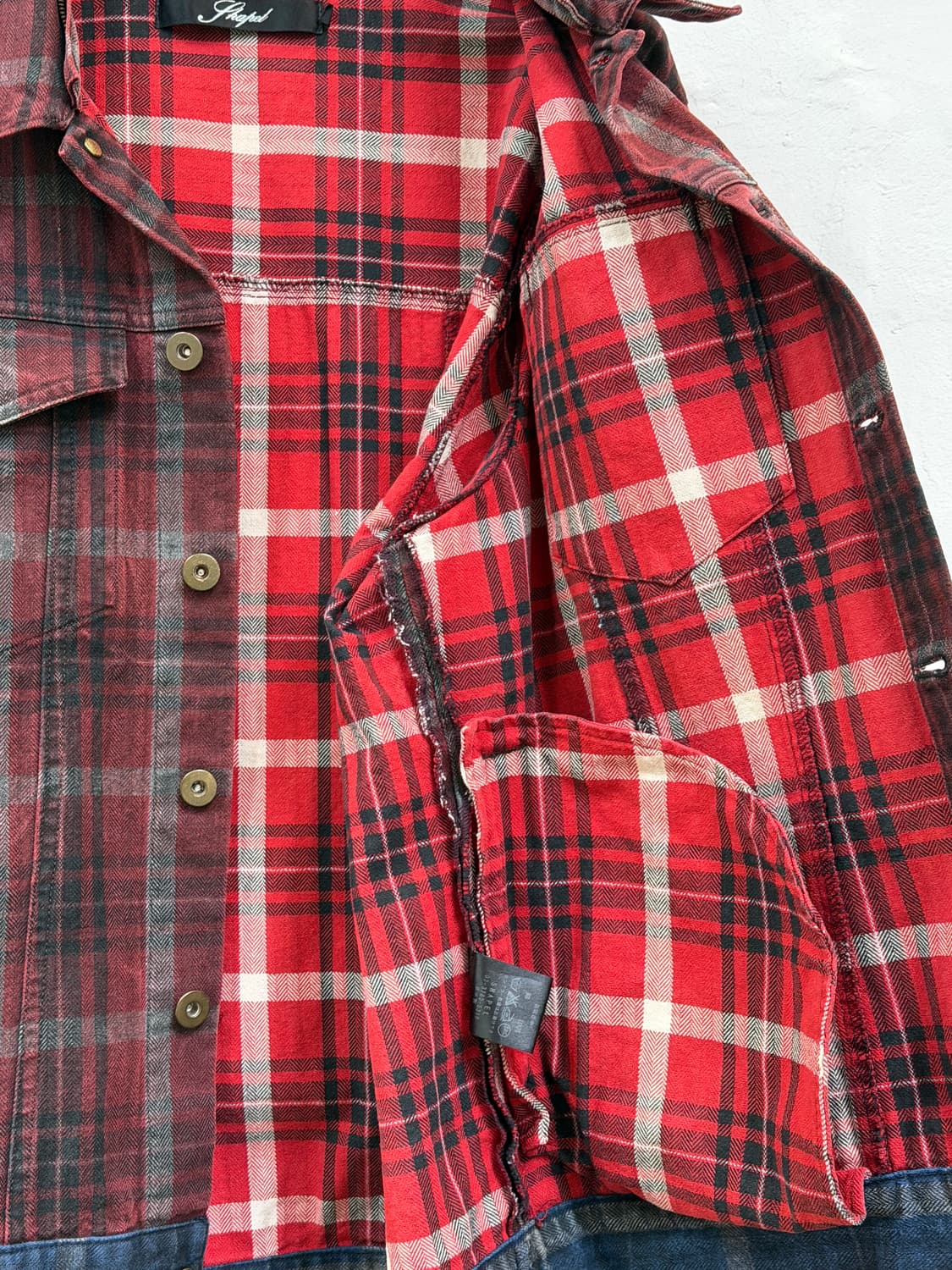 Shapel 코튼 레드 체크 자켓 M from Japan 상품이미지4