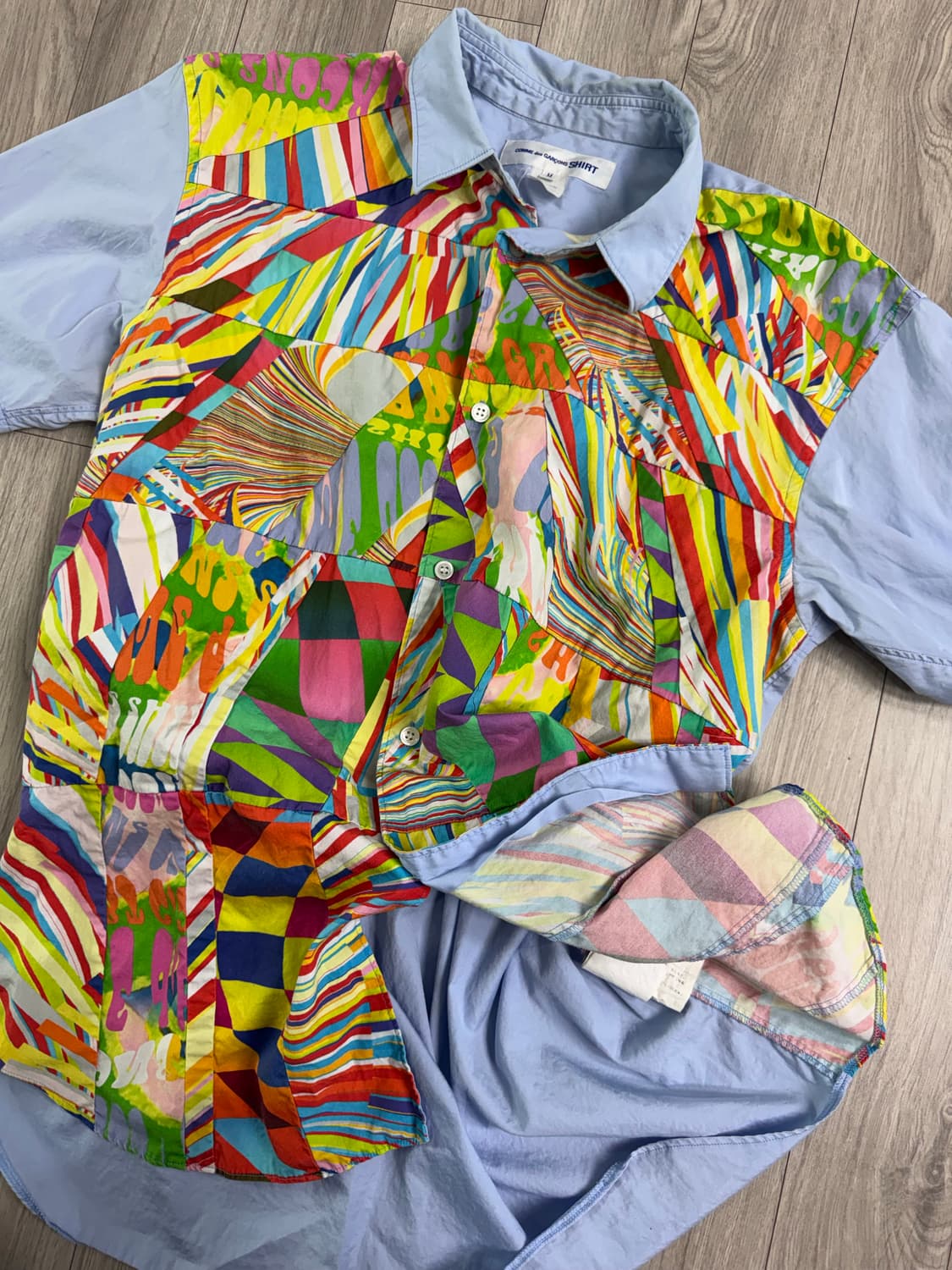 꼼데가르송 패치워크 반팔 셔츠 상품이미지7