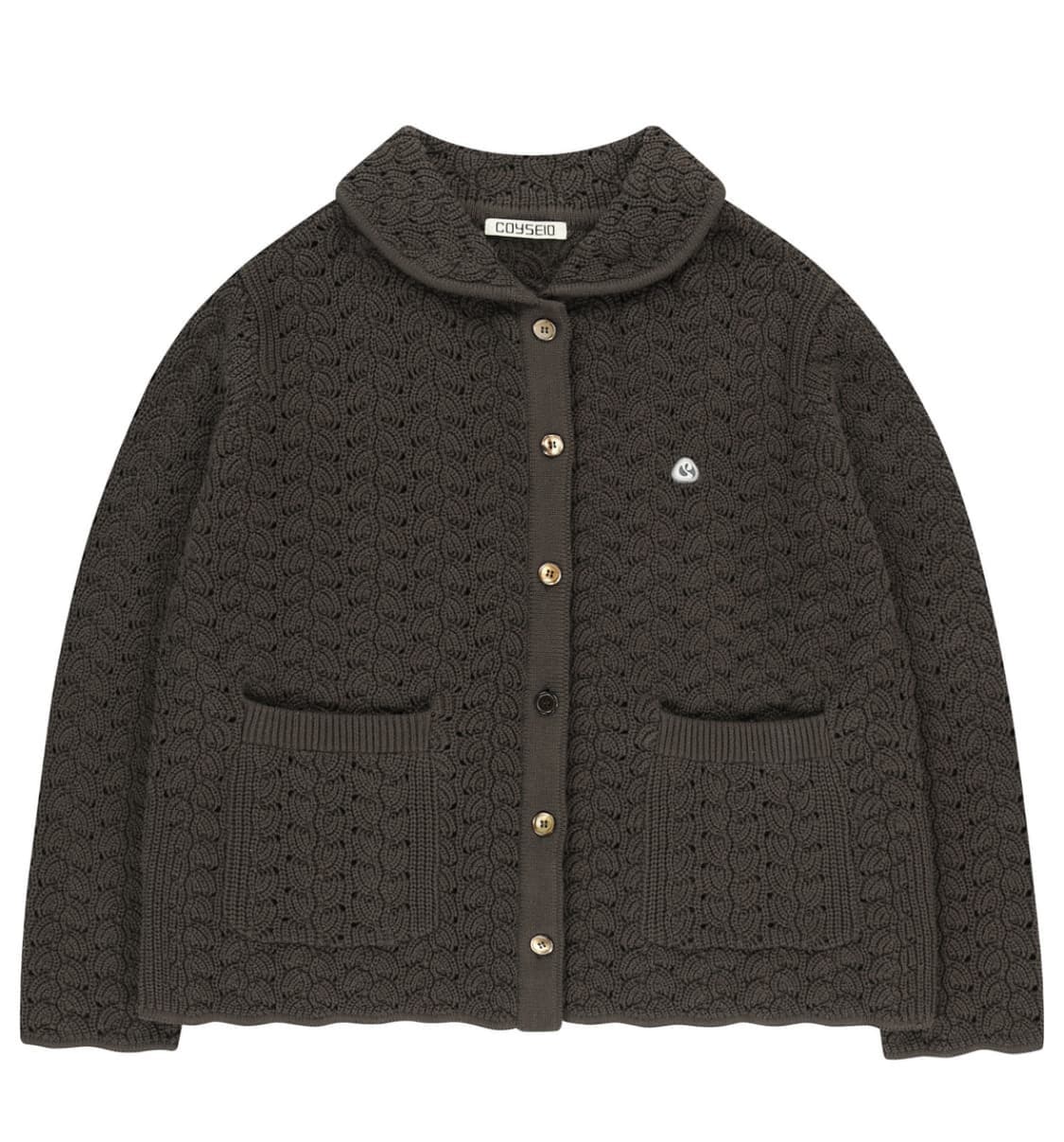 코이세이오 웨이브 니트 가디건 브라운 상품이미지1