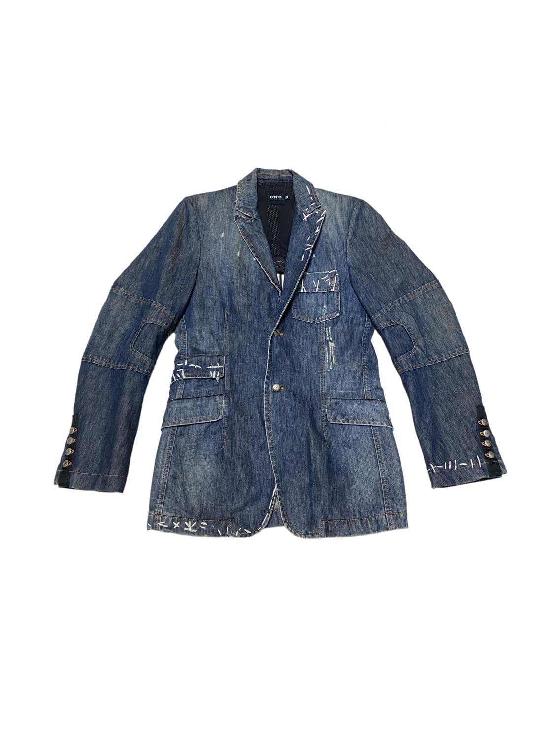 CNC 스티치 데님 블레이저 자켓 상품이미지1