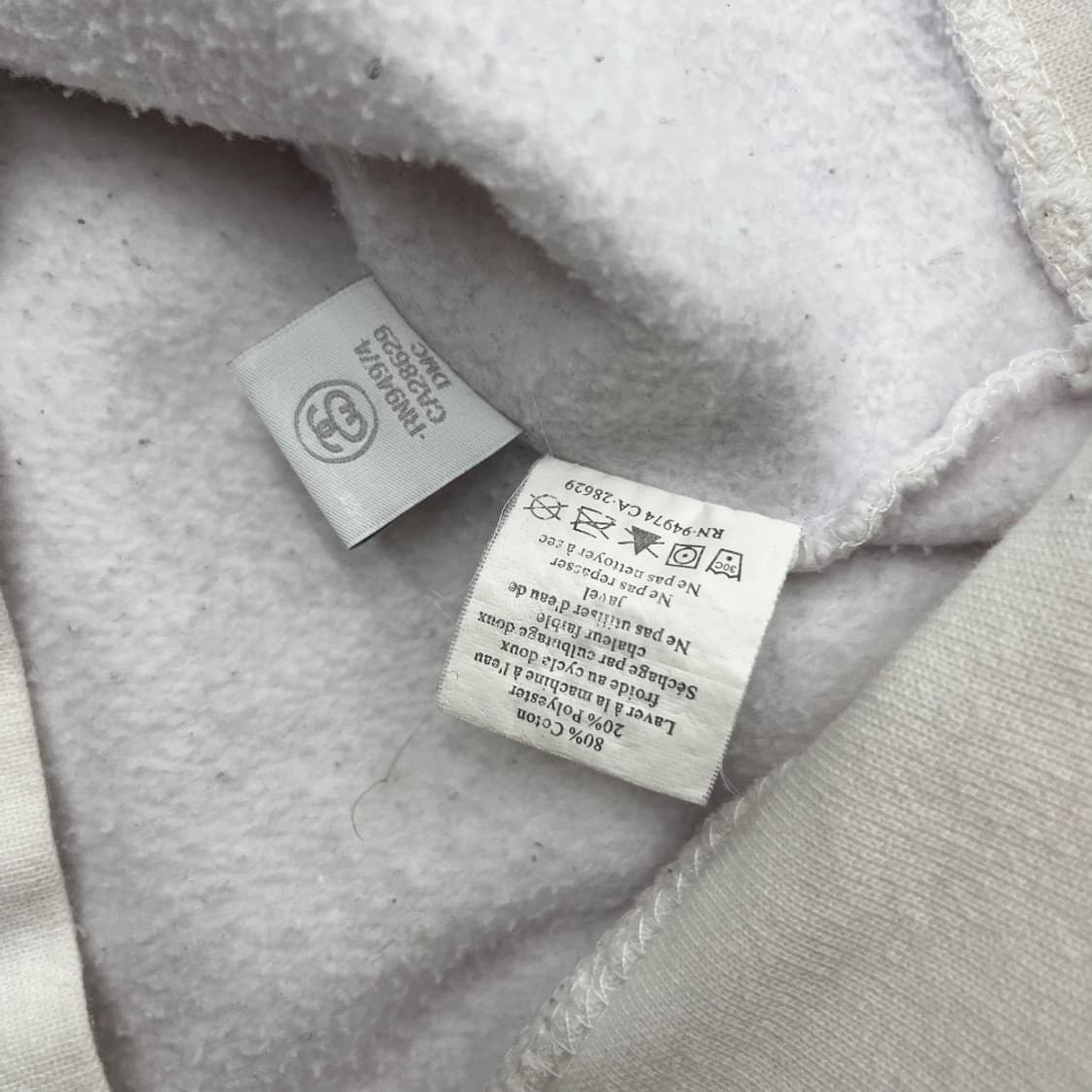 스투시 프린팅로고 화이트 후드 M 상품이미지6