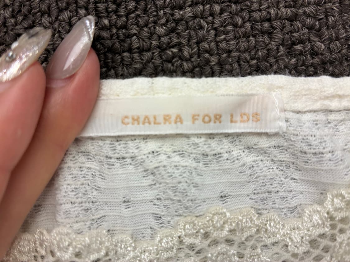 M)Chalra For Lds 빈티지 여성 레이스 디테일 화이트 나시 상품이미지5