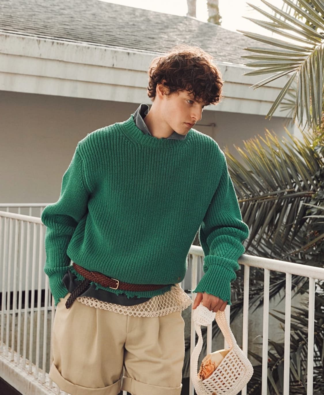 렉토 그린 니트웨어 크루넥 스웨터 상품이미지3