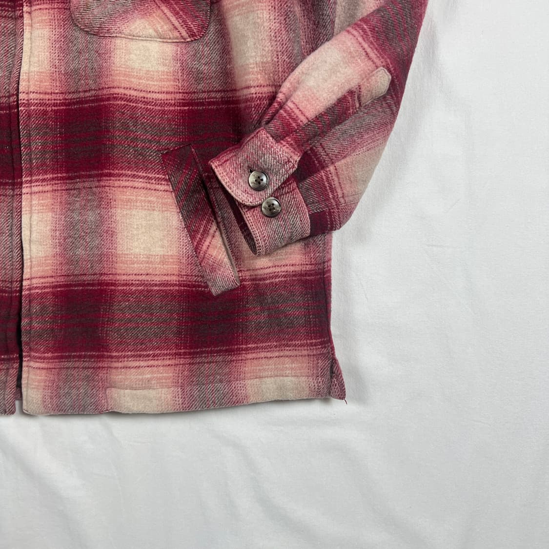 90‘s 빈티지 플란넬 체크 헤비울 셔츠 집업 자켓 상품이미지3