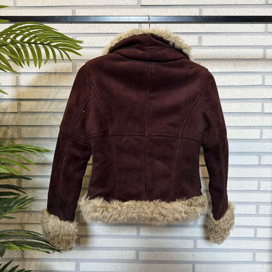 JPN VINTAGE 스웨이드 시어링 숏자켓 패널절개 빅카라 디테일 모카 상품이미지3