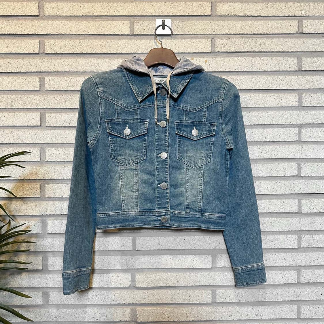 JPN VINTAGE 크롭 데님 후드자켓 트러커 패널 페이딩 디테일 상품이미지1