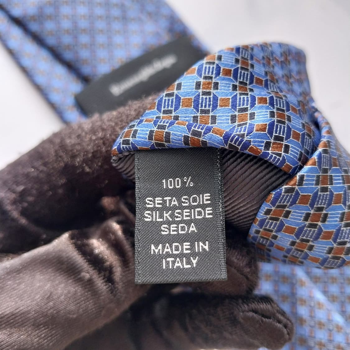 에르메네질도 제냐 실크 블루 패턴 넥타이 8.2cm A+등급 K2164
 상품이미지10