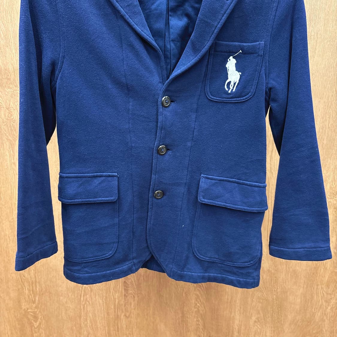 폴로 랄프 로렌 코튼 블레이저 자켓 빅 포니 로고 자수 포켓 네이비 상품이미지5