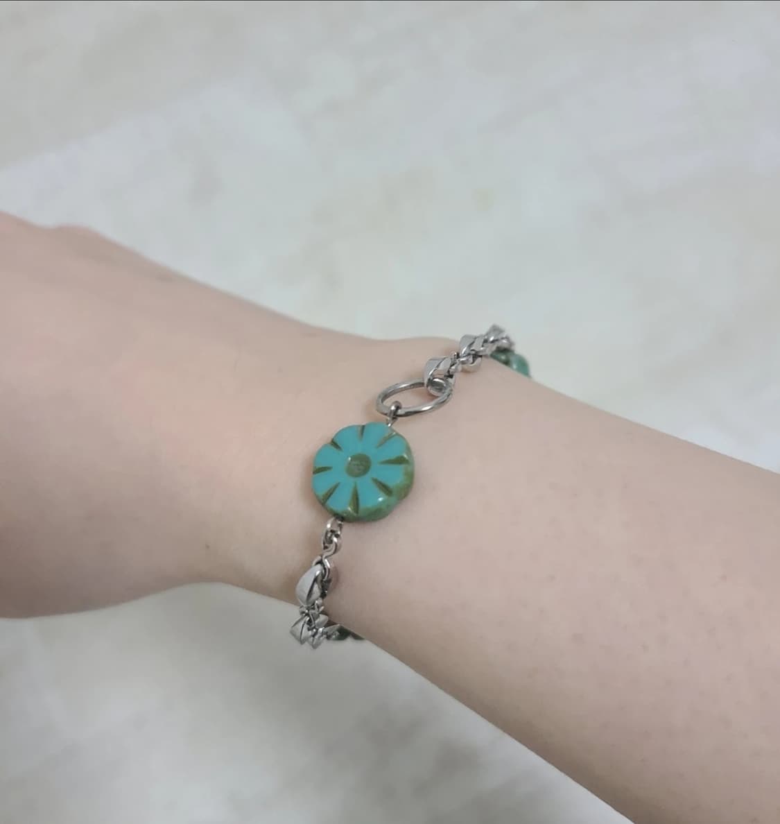 푸른색 원석 팔찌 상품이미지1