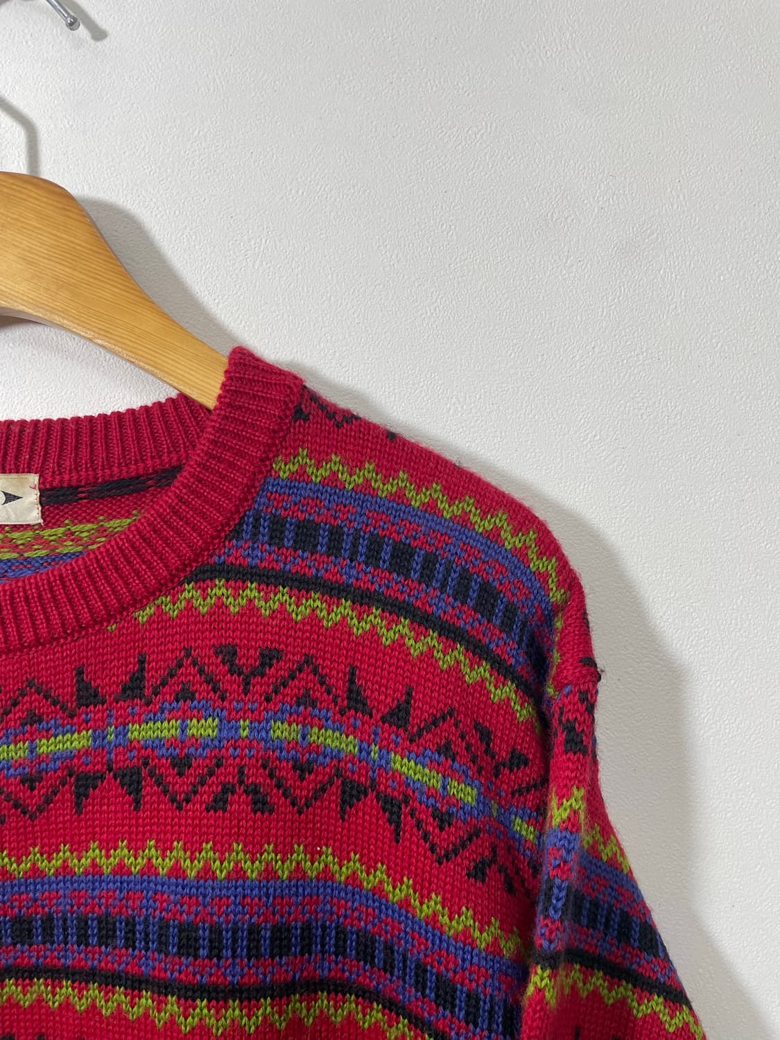 일본빈티지 노르딕 울100% 니트 Free - K23  상품이미지3