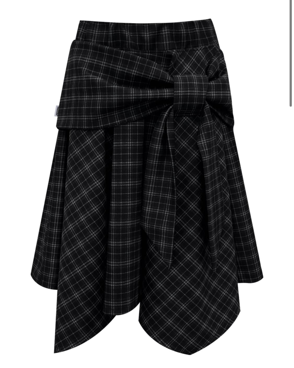 체메씨 BOW UNBALANCED SKIRT (BLACK CHECK) 상품이미지1