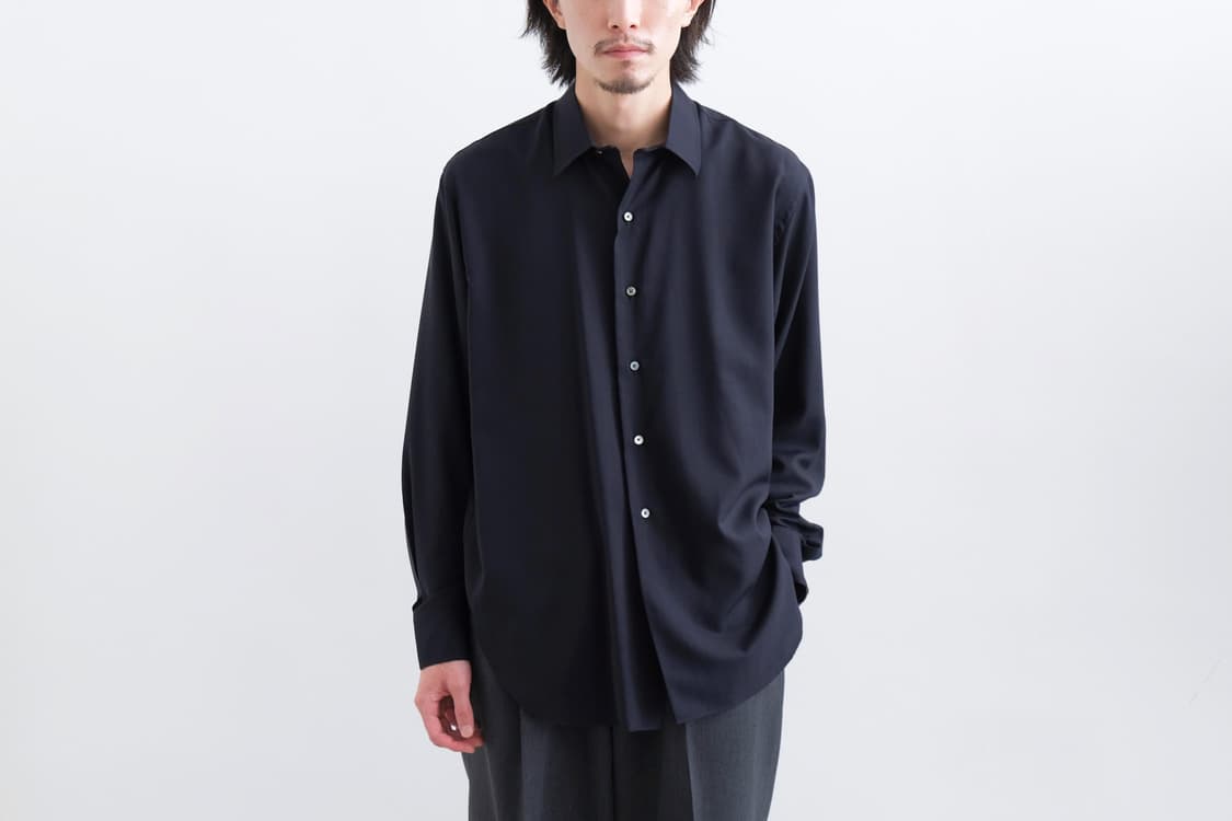 [2] heugn alan wool navy 유겐 알란 울 네이비 셔츠 상품이미지1