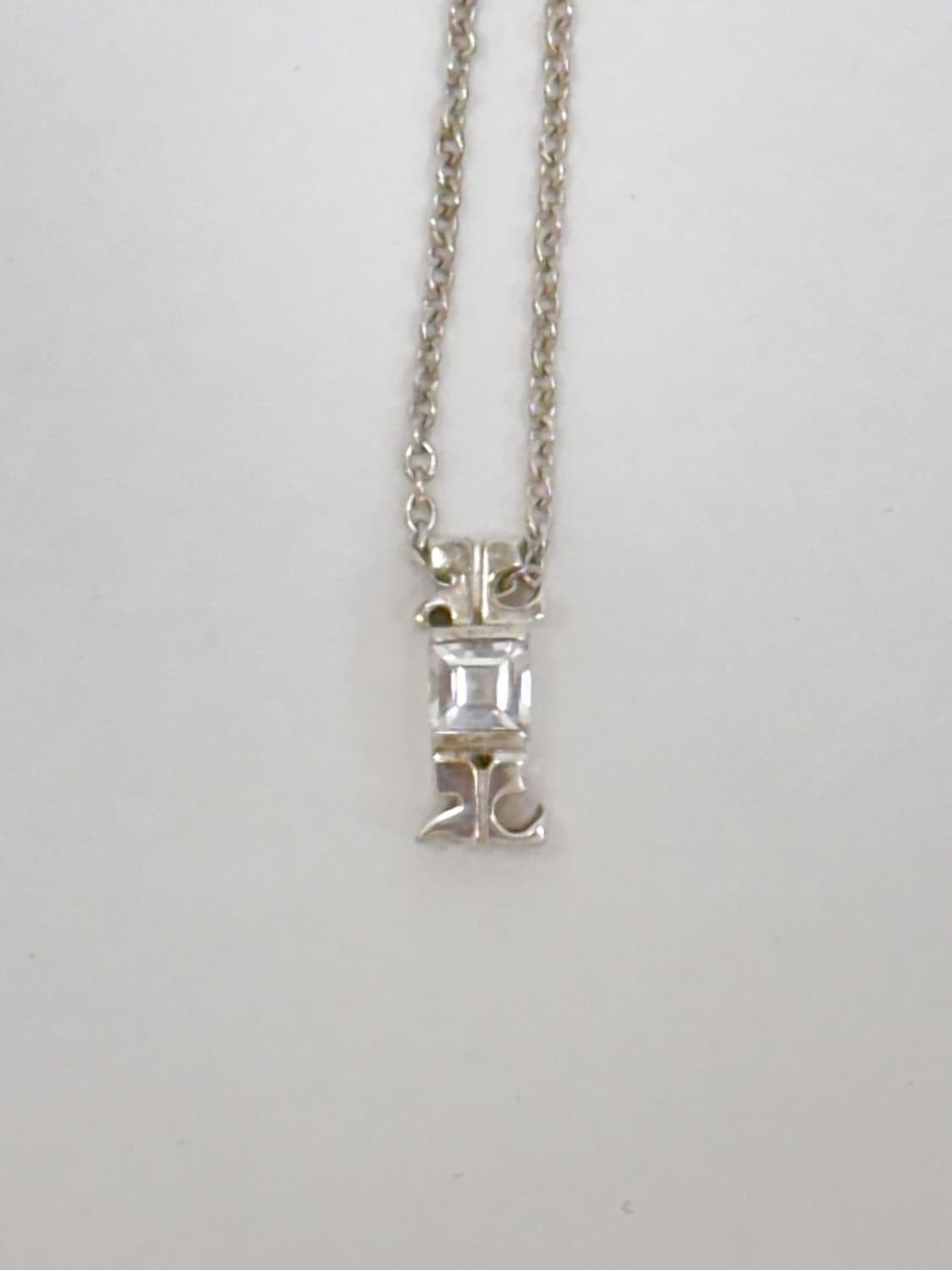 courreges / 꾸레쥬  큐빅로고 실버925 목걸이 상품이미지5