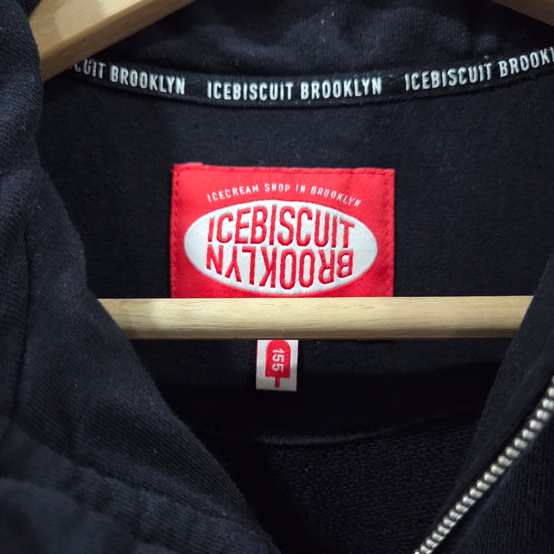 아이스비스킷 하프집업 블랙 스웻셔츠 155 상품이미지3