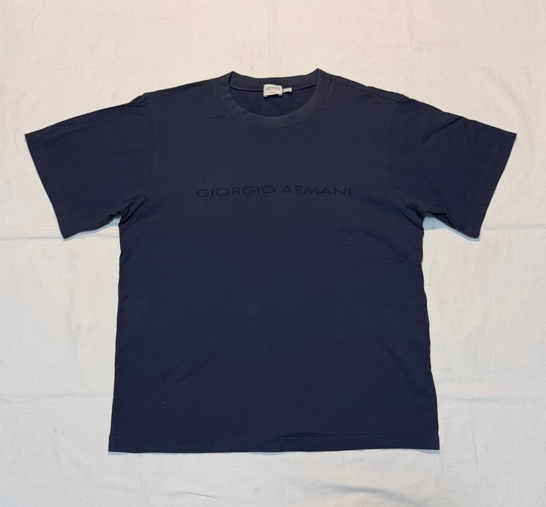 아르마니 꼴레지오니 프린팅 티셔츠 네이비 상품이미지1