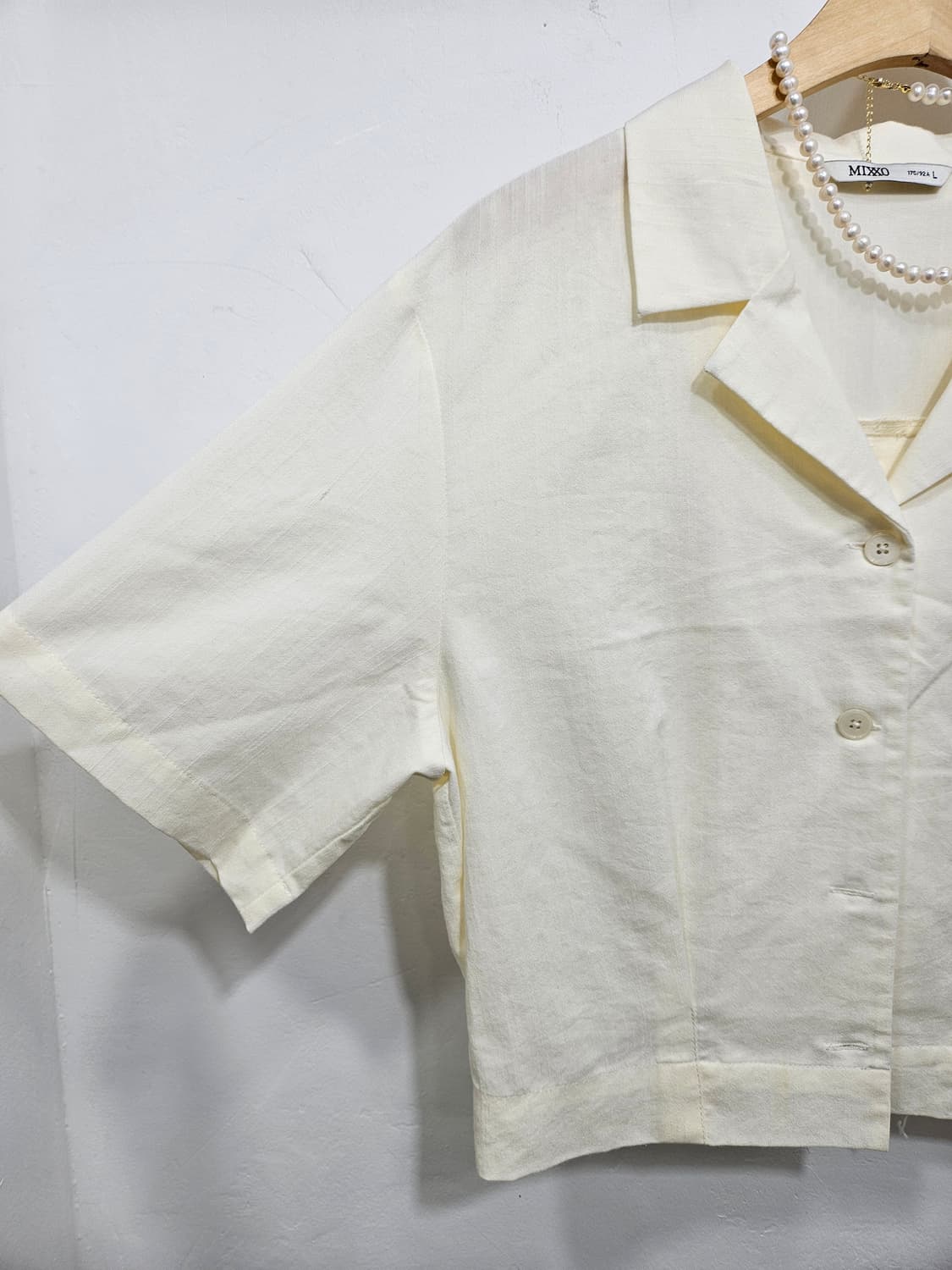 미쏘(Mixxo) 아이보리 반팔 블라우스 자켓 L 상품이미지4