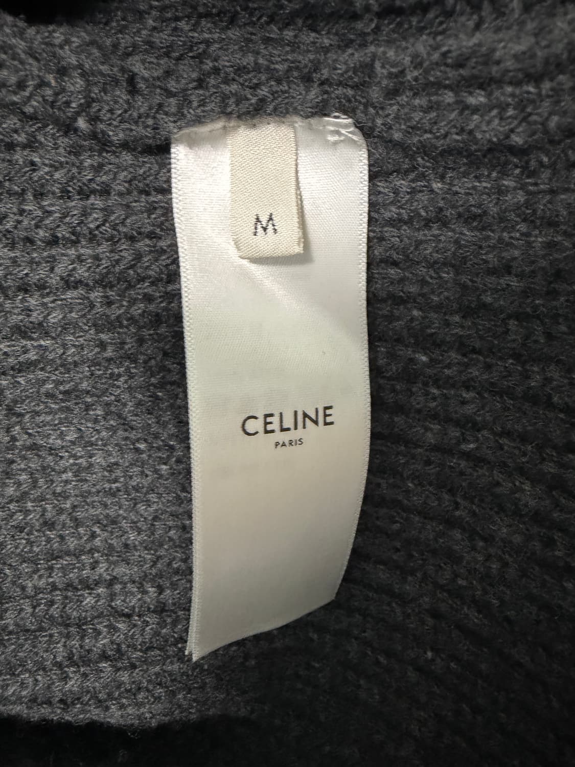 새상품 25SS 셀린느 리브드 울 후드티 M 차콜 상품이미지3