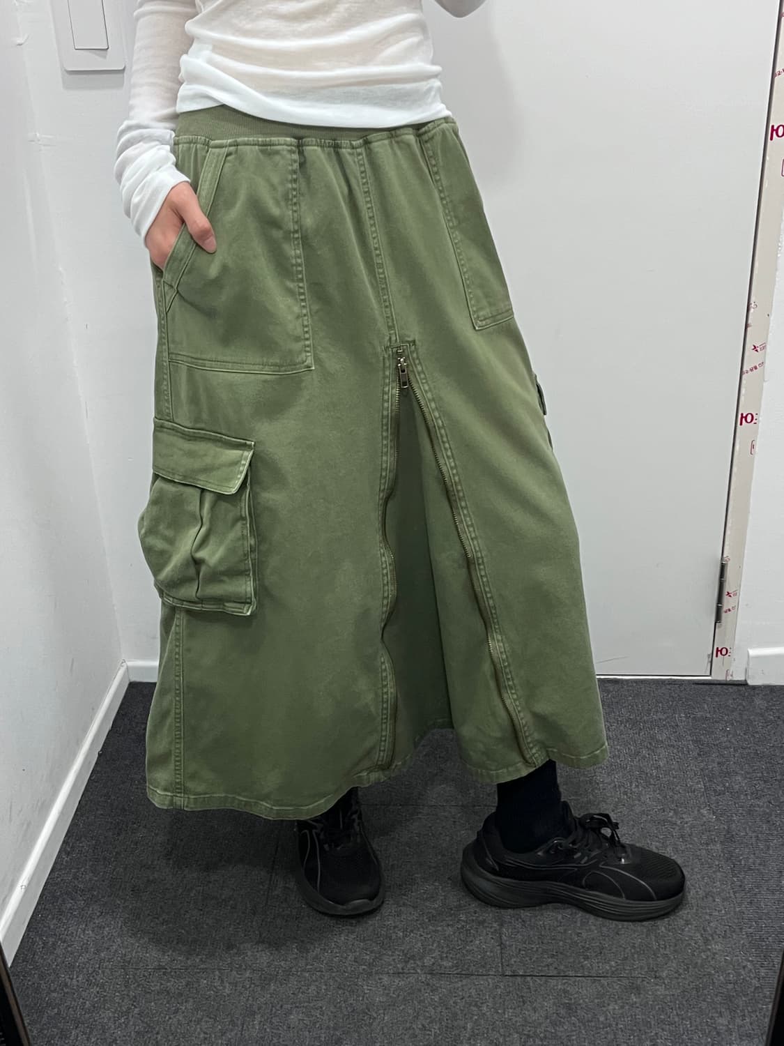 Goa맛 카고 롱 스커트 치마 상품이미지1