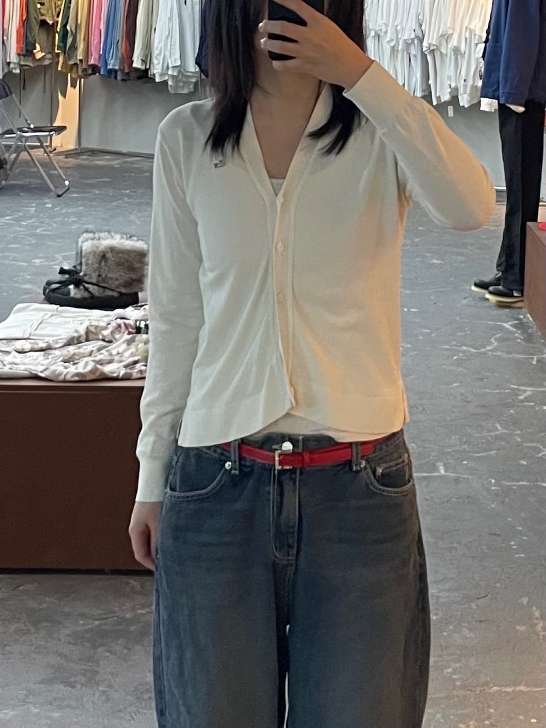 라코스테 썸머 브이넥 티핑 가디건 H1377 상품이미지1