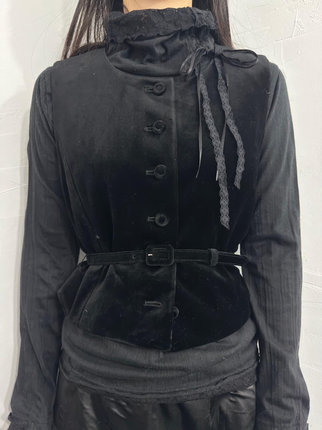 velvet belt vest 상품이미지1