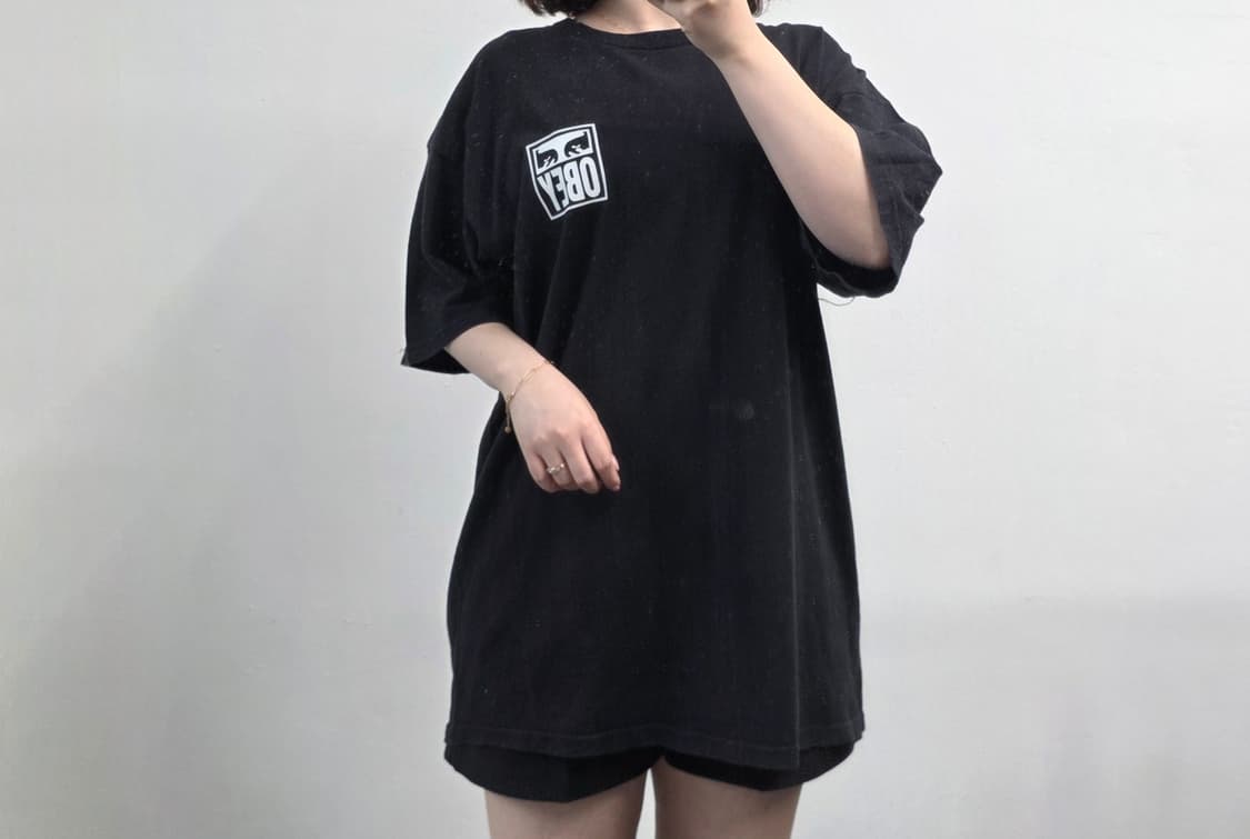 [프립]오베이(OBEY) 블랙 반팔 티셔츠 루즈핏 상품이미지2