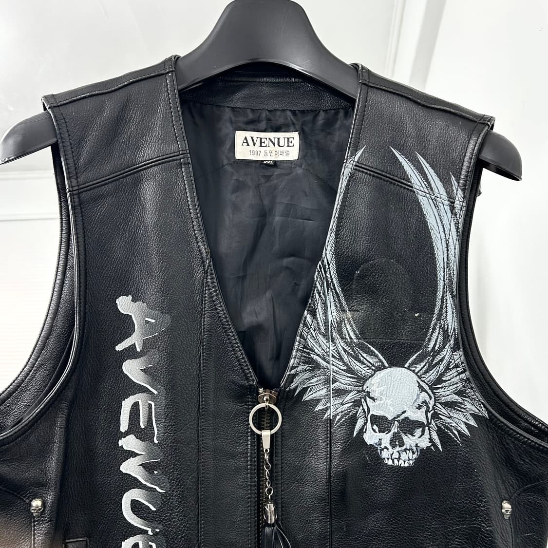 80s AVENUE 소가죽 스컬 모터사이클 베스트 상품이미지6