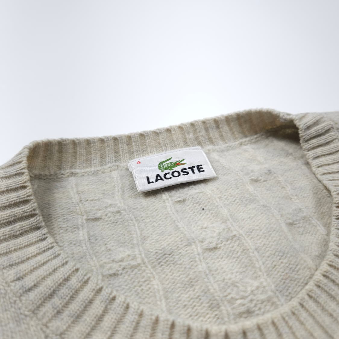 라코스테 자수로고 미니멀 케이블 스웨터 (M) 상품이미지5