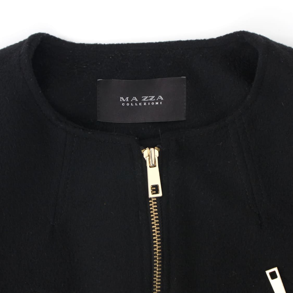 마자 컬렉션 Mazza 앙고라 울 집업 숏 라운드넥 블랙 자켓 상품이미지2