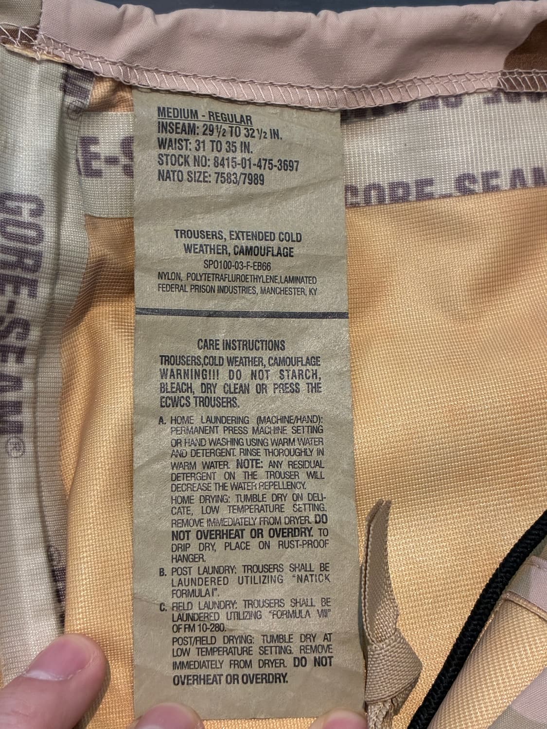 M-R) 미군 고어텍스 팬츠 데저트카모 사막 상품이미지2