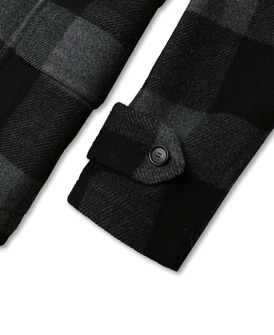 카모시타 [Camoshita] 블랙 체크 네프 숄 벨트 코트 상품이미지4