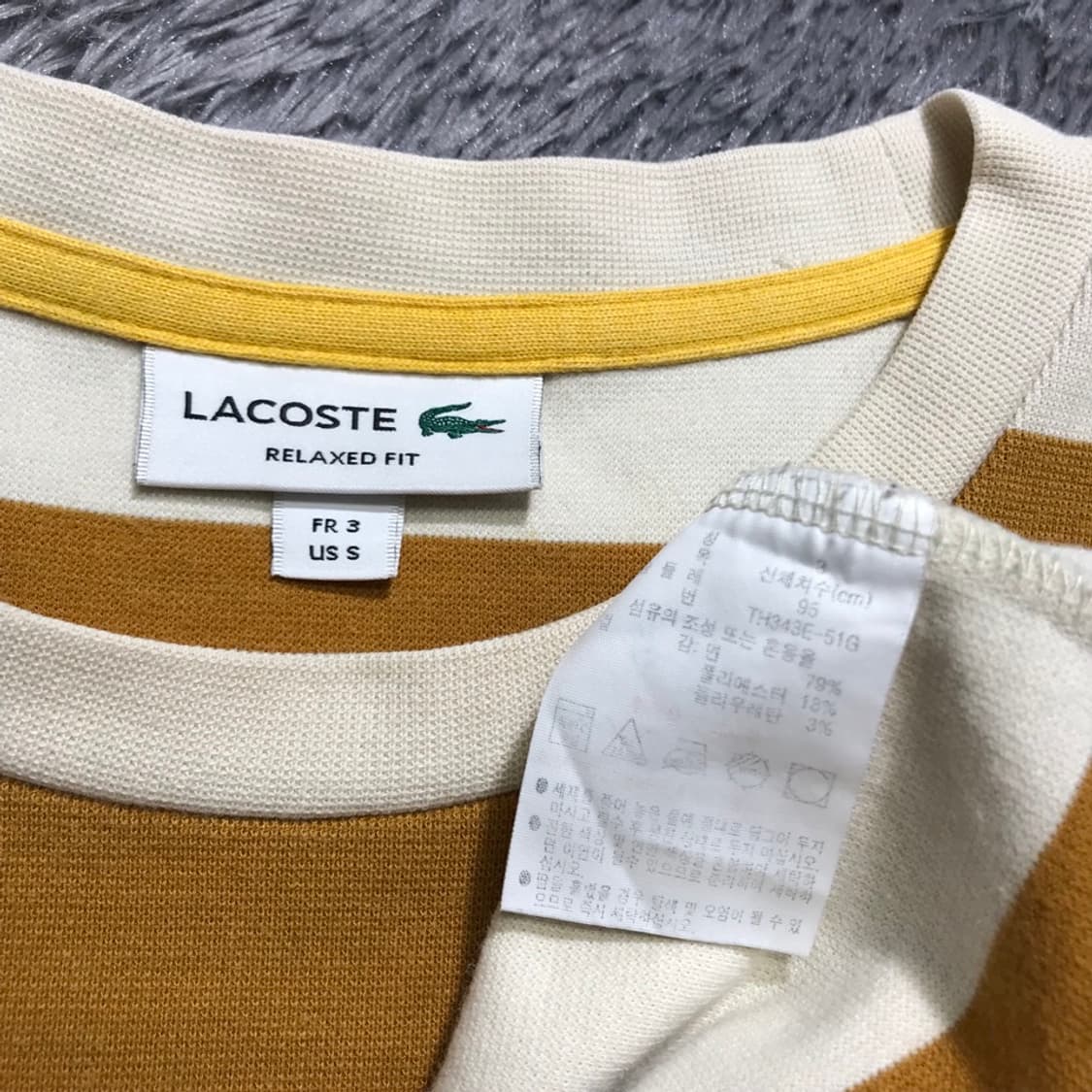[[S] 라코스테(LACOSTE) 밀라노 스트라이프 반팔티셔츠@773 상품이미지5