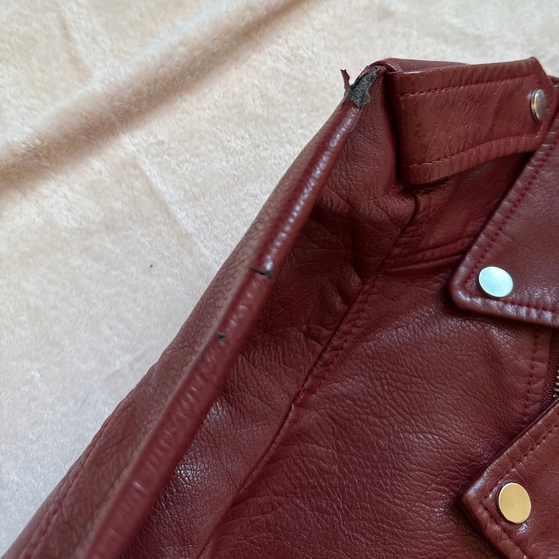 Lika Rulla 리카루라 버건디 라이더 가죽 자켓 상품이미지8