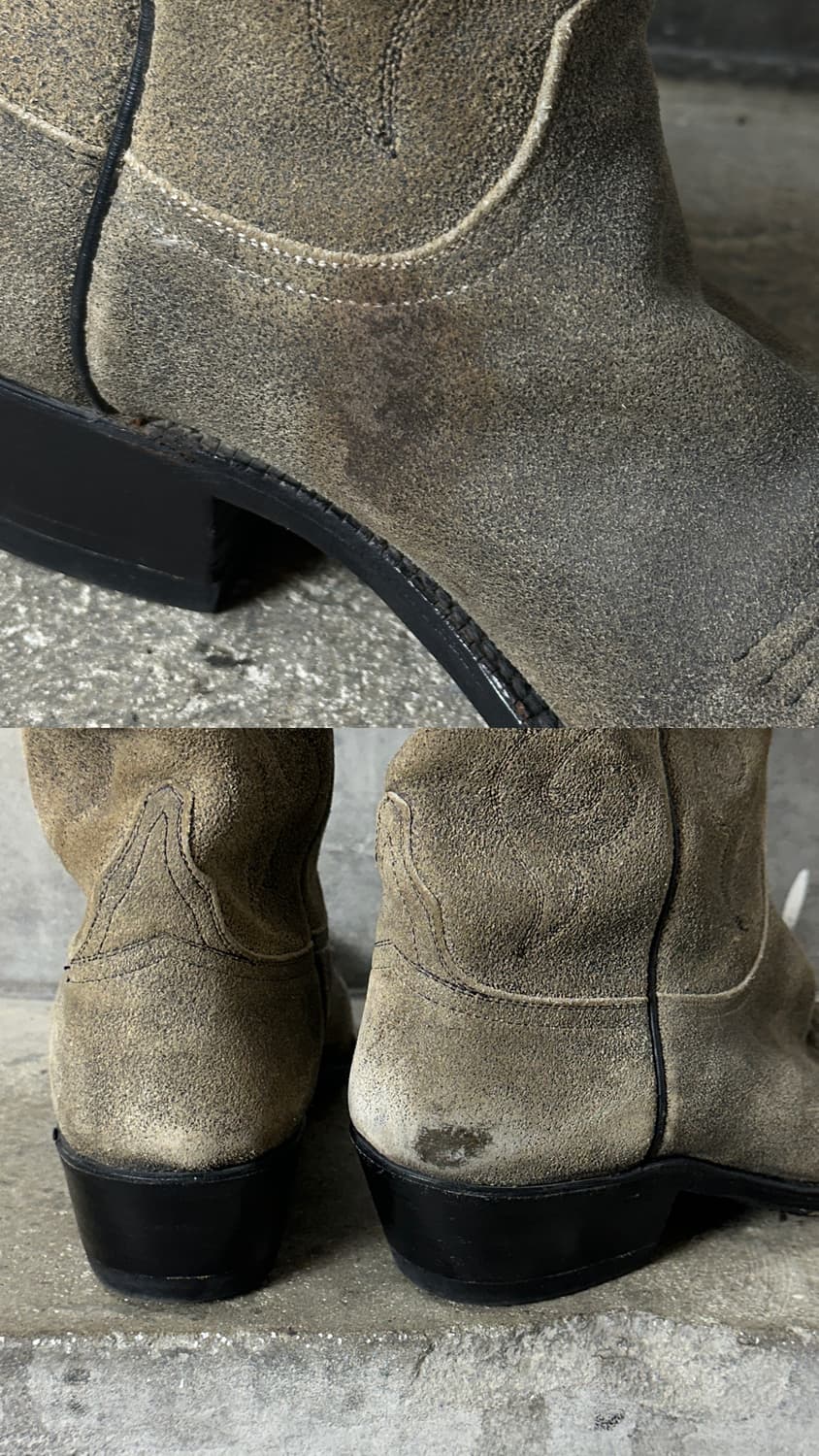 80's Lucchese 러프아웃 스웨이드 웨스턴 카우보이 부츠 상품이미지10