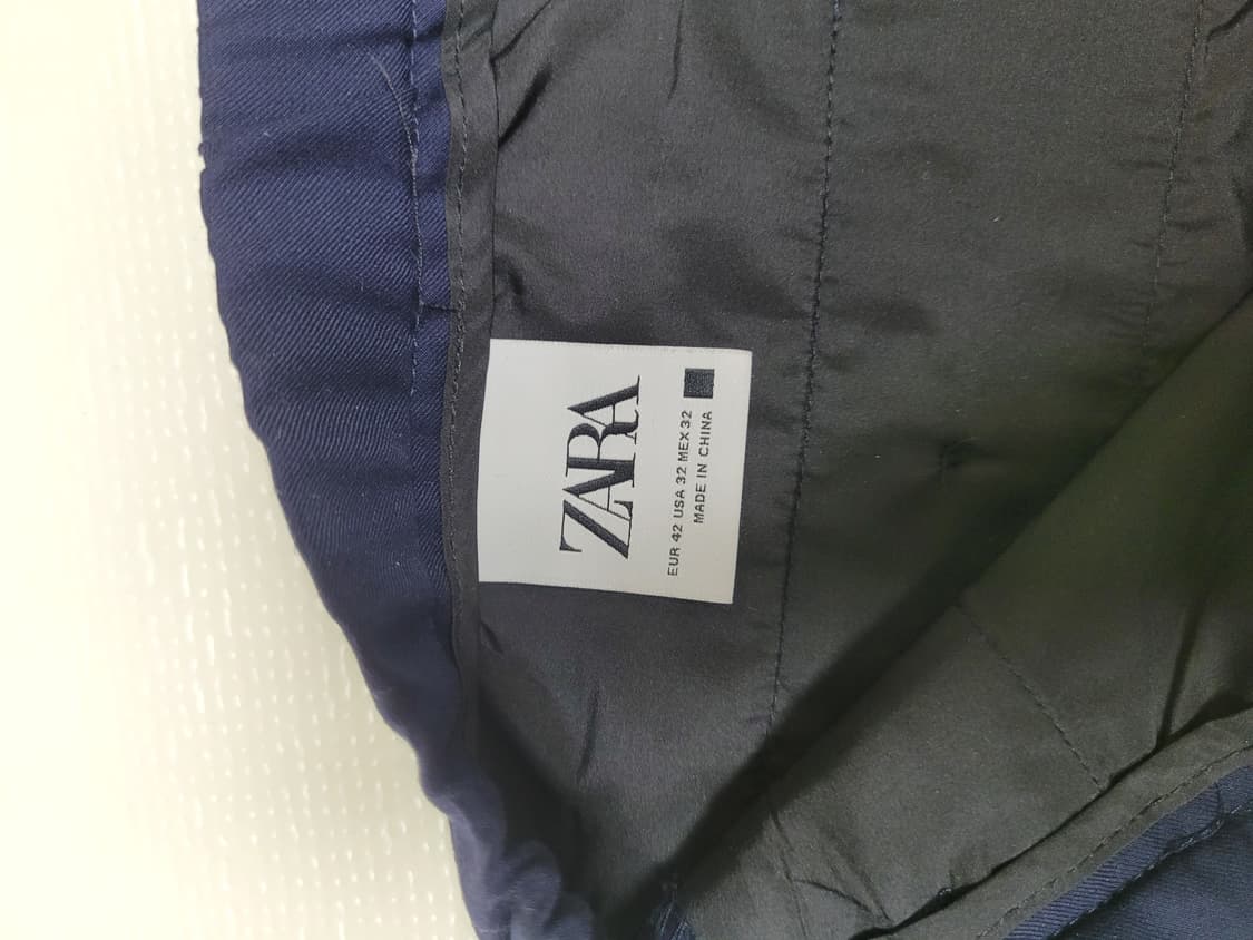 자라 ZARA 남자 하프밴딩 슬랙스 34 네이비 상품이미지6