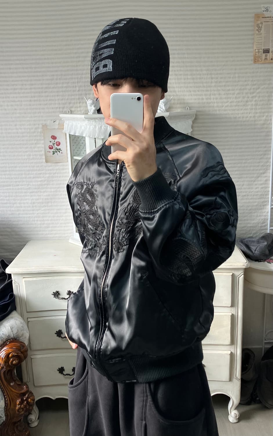 도그타운 블랙 여의주 드래곤 스카잔 o-926 y2k 스트릿 모리 갸루  상품이미지1