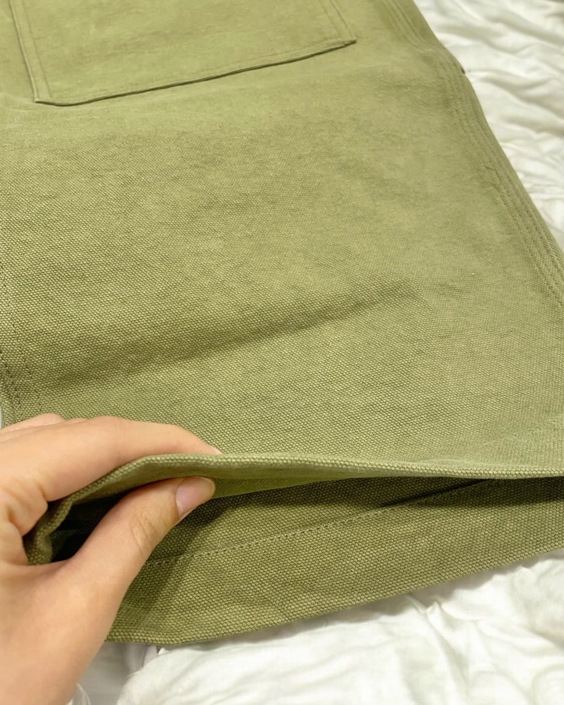 남성) 콜드웜 백포켓 포인트 카키 코튼 팬츠 상품이미지4