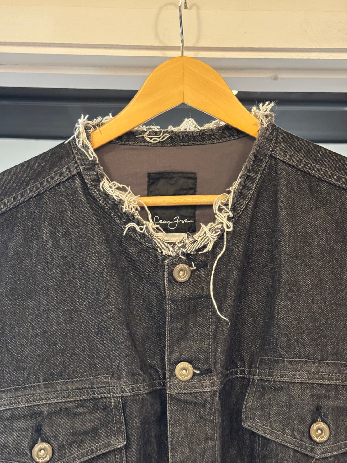 션존 오버핏 흑청 데님자켓 빈티지 올드스쿨 sean john XXL 상품이미지2