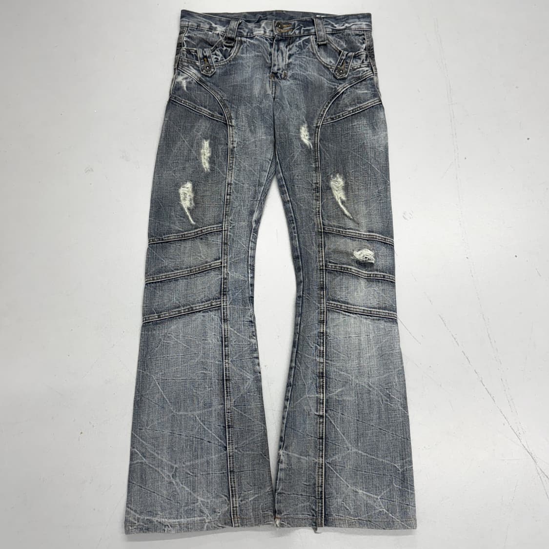 세만틱디자인 제팬 부츠컷 워싱 락 펑크 데님팬츠 상품이미지2