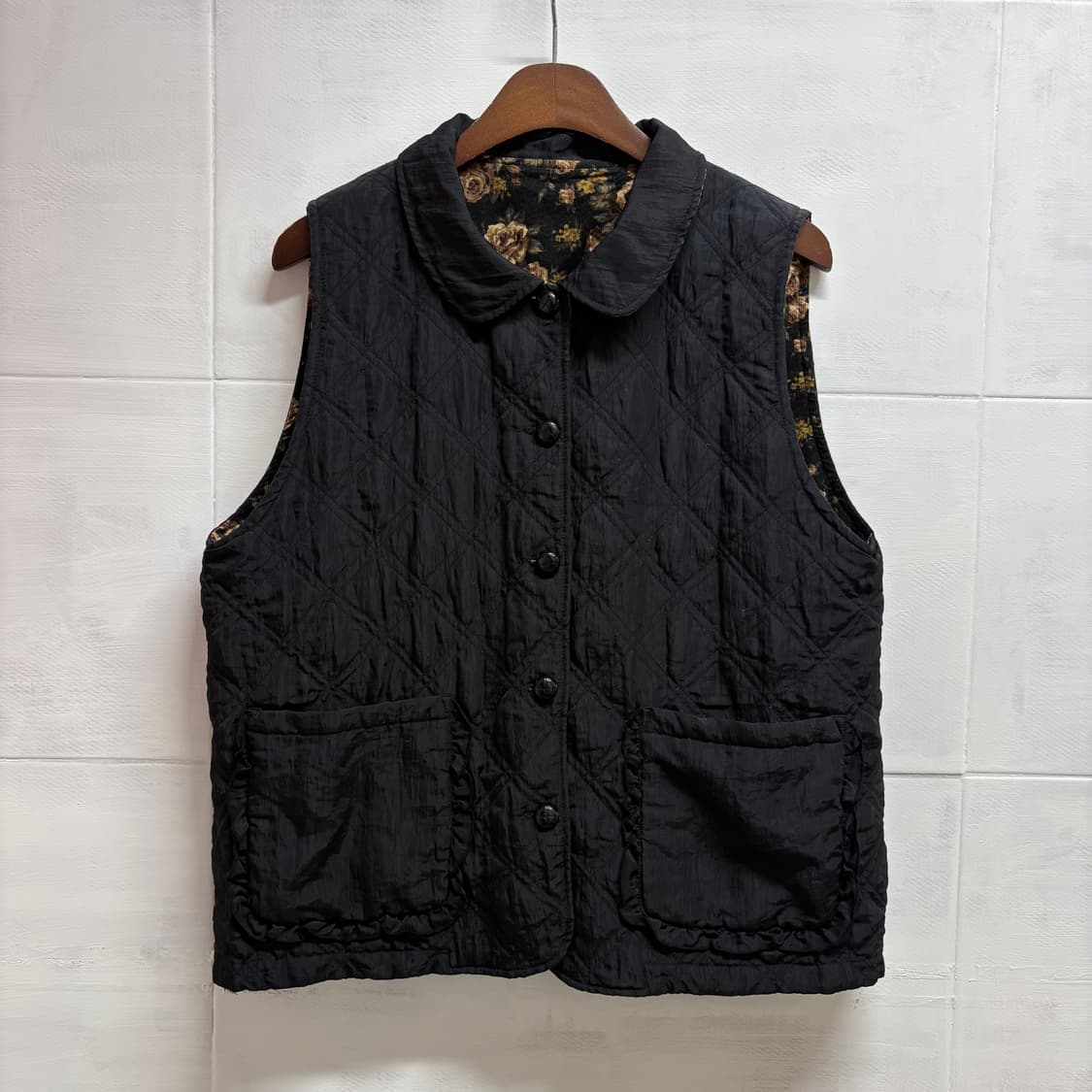 플라워 코듀로이 리버서블 퀼팅 베스트 (JPN) 상품이미지6