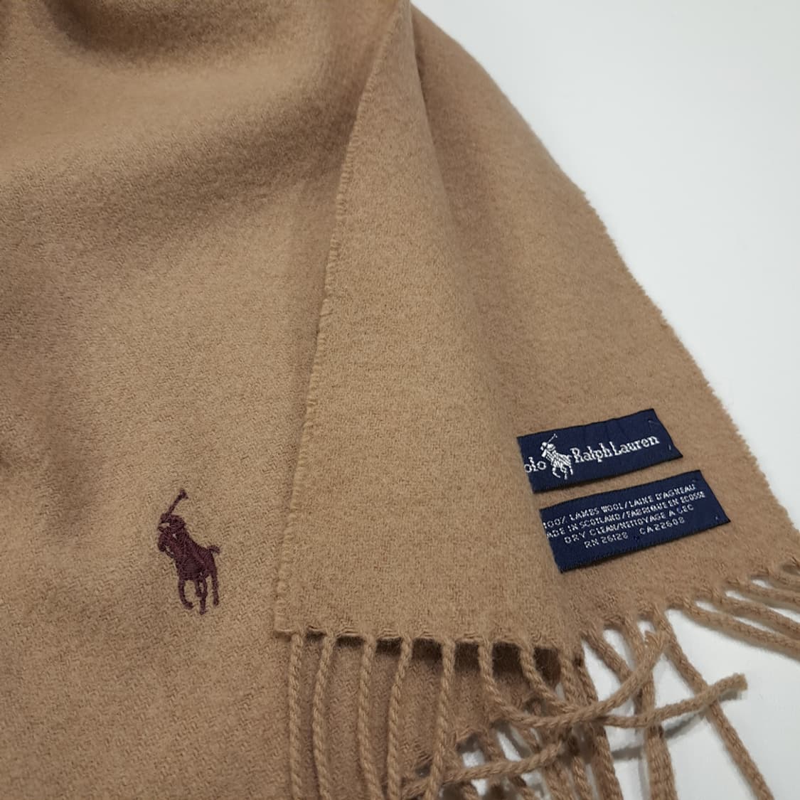 MX623 폴로 90s 스코틀랜드판 램스울 카멜 머플러목도리 상품이미지4