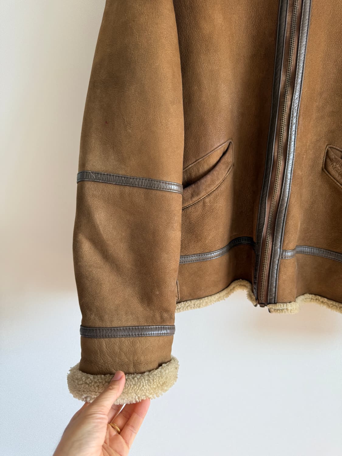 Mario Grande 리얼 레더 양털 무스탕 상품이미지4