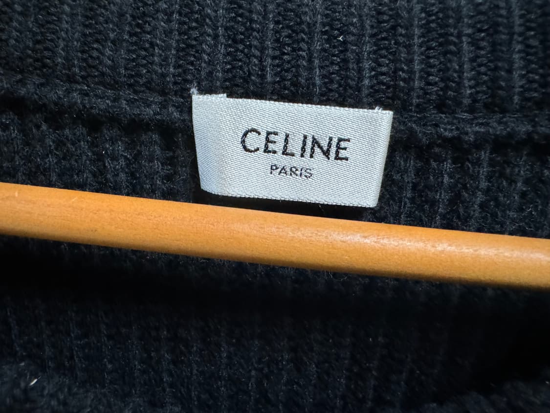 셀린느 오버사이즈 스웨터 립드 울 블랙 XL 상품이미지2