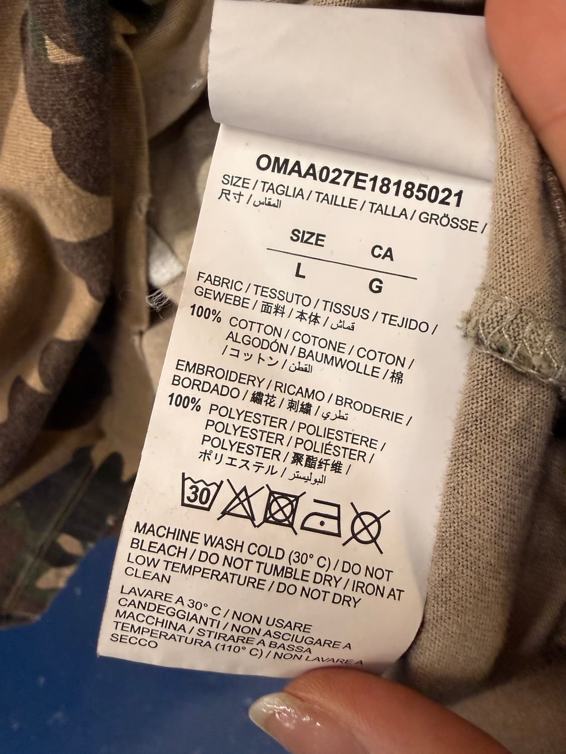 오프화이트 밀리터리 카모 반팔티 상품이미지6