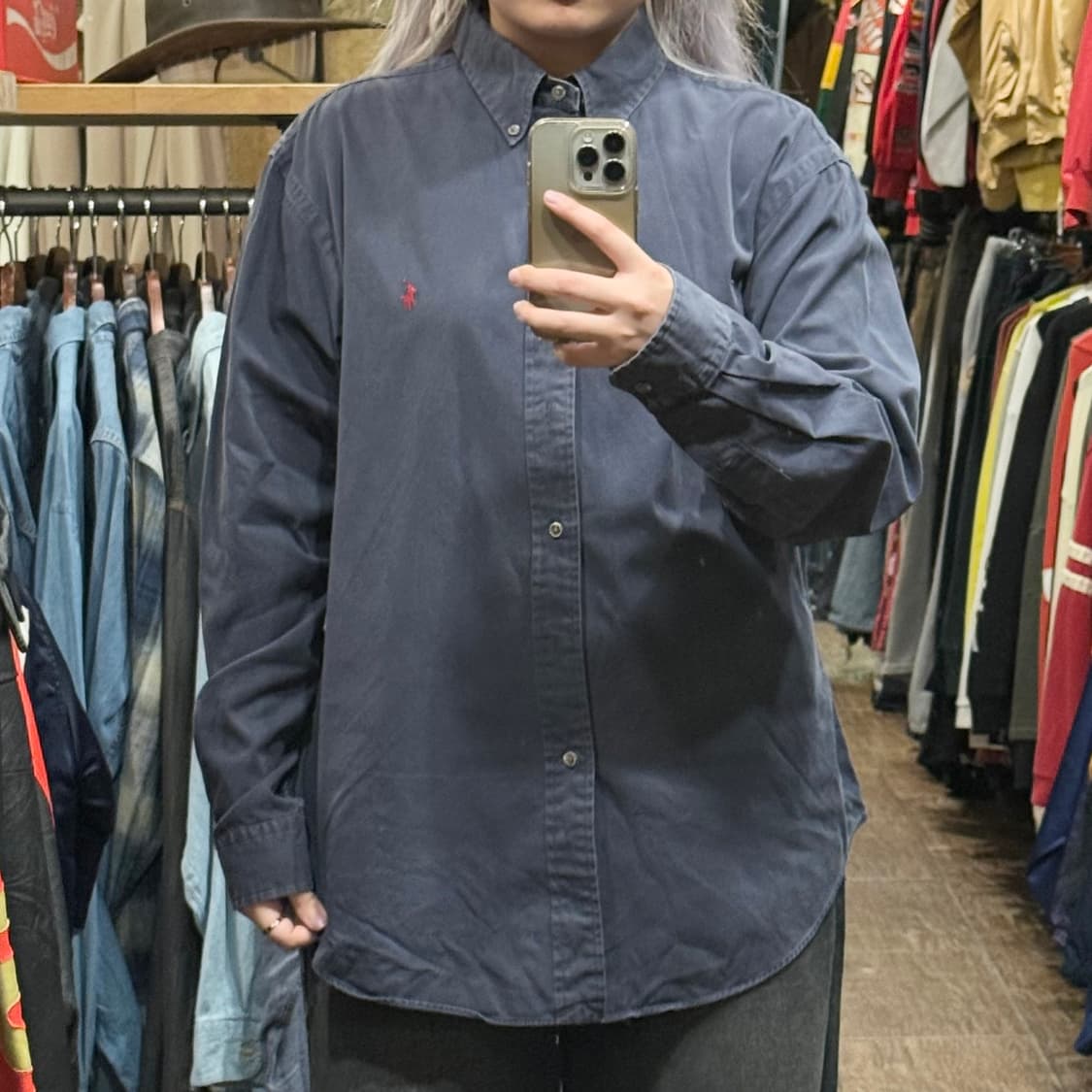 [HI] 폴로 랄프로렌 긴팔셔츠 네이비 상품이미지1