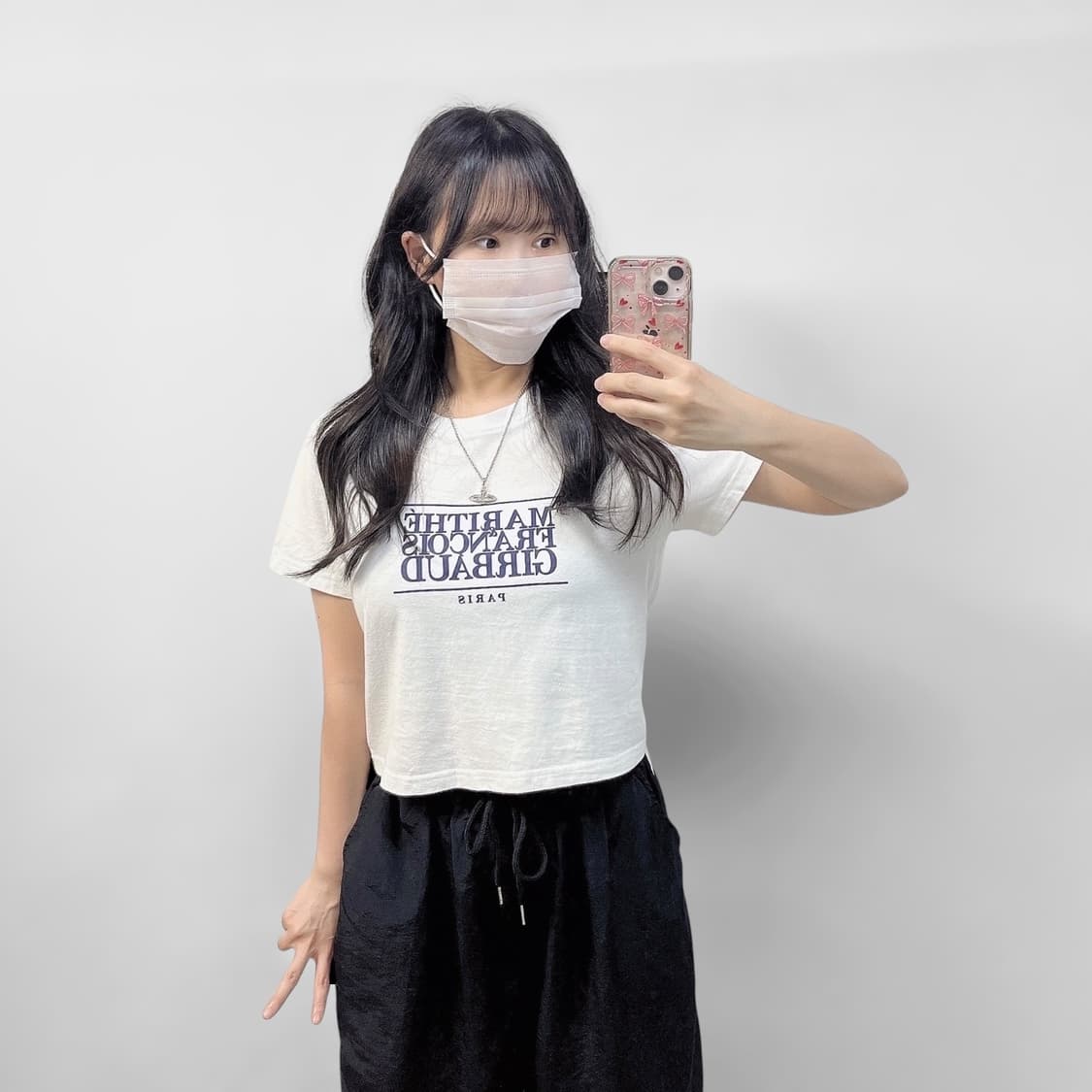 마리떼프랑소와저버 크롭 반팔티 화이트 상품이미지1