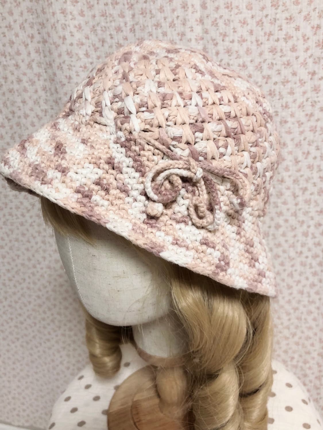 빈티지 미안하다사랑한다 임수정깔 뜨개 버킷햇 상품이미지2