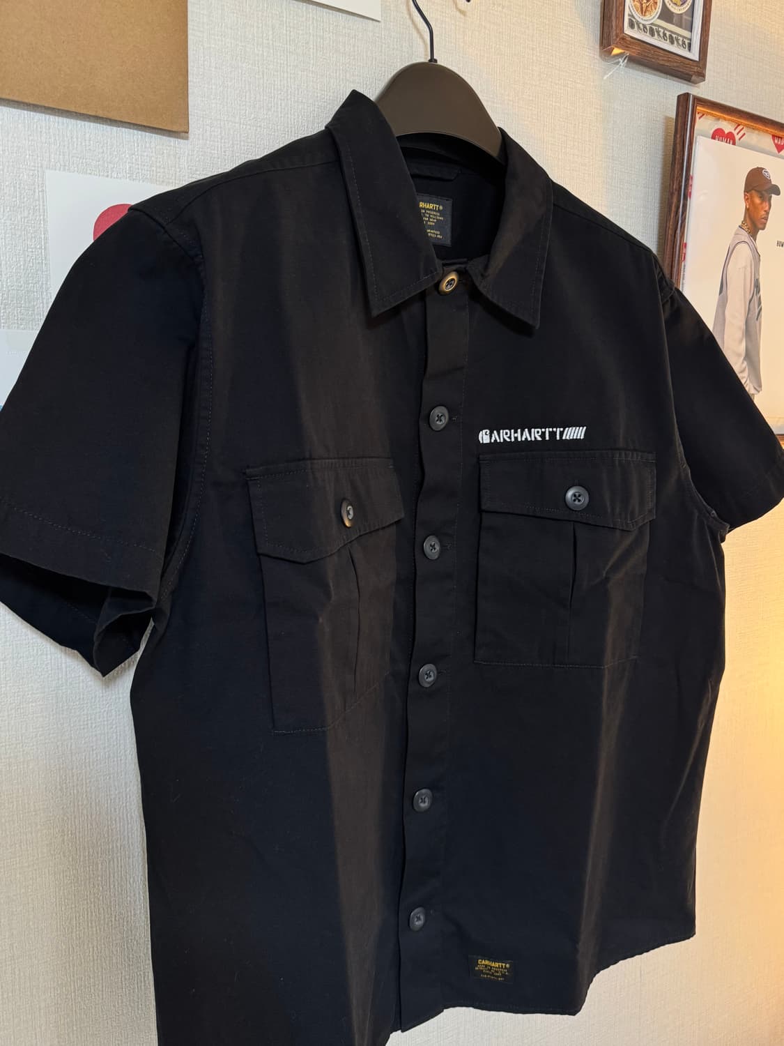 [S]칼하트wip Bullet 반팔 셔츠 블랙 상품이미지2