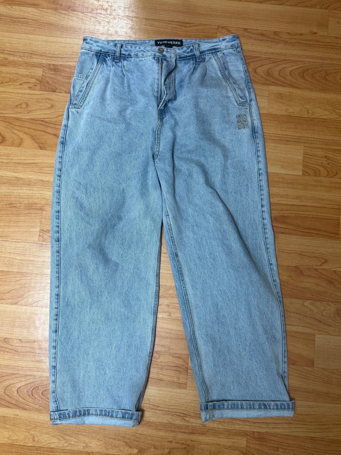 예쓰아이씨Two Tucked Denim Pants Light Indigo 상품이미지1